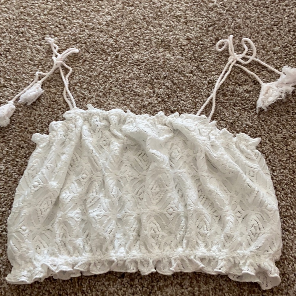 White Zara crop top